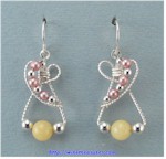 Yellow Jade and Freshwater Pearls Earrings