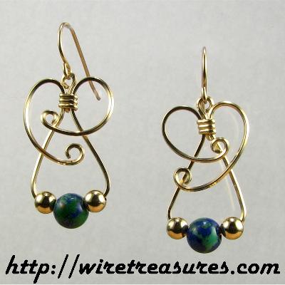 Dainty Malachite & Azurite Bead Earrings II