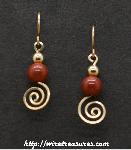 Red Jasper & GF Bead Swirled Earrings