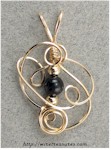Sculpted Wire Pendant with Onyx Bead