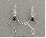 Twisted Square Earrings with Onyx Beads