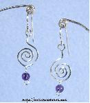 "G-Clef" Earrings with Amethyst Beads