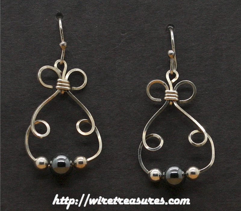 Bunny Earrings with Hematite & Silver Beads