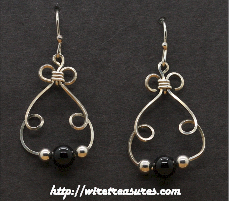 Bunny Earrings with Black Onyx & Silver Beads