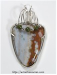 Ocean Jasper Pendant with Aventurine Beads