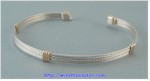 Five-Wire Cuff Bracelet with Gold Accents