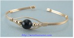 Single Onyx Bead Cuff Bracelet