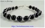 Onyx Many-Bead Bangle Bracelet