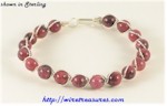Rhodonite Many-Bead Bangle Bracelet