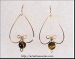 Bleeding Heart Earrings with Tigereye Beads