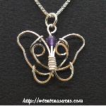 Amethyst Butterfly Bead Pendant